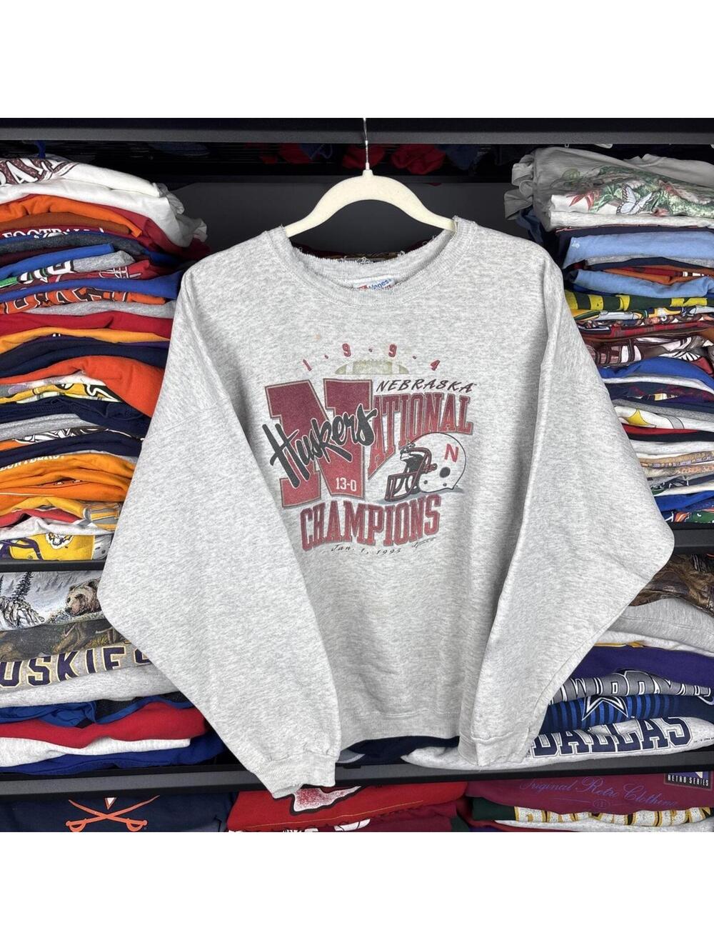 Vintage 90s Nebraska Huskers 1994 National Champions Sweatshirt 2XL